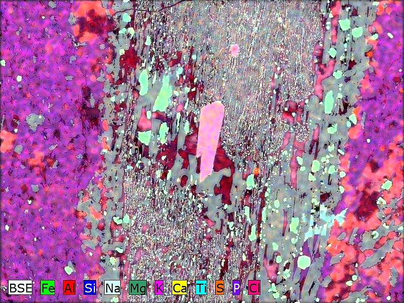 Image d'une cartographie chimique réalisée au MEB